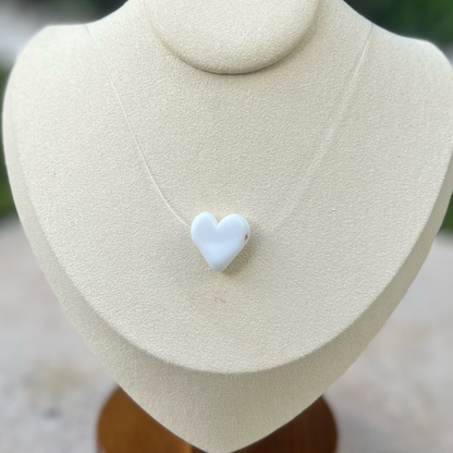 White heart necklace